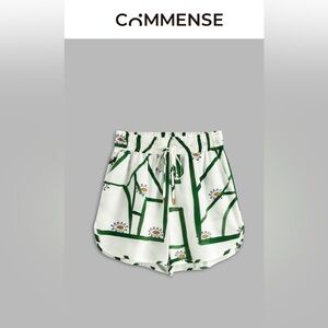 Commense Green and White Women's Shorts and Tank